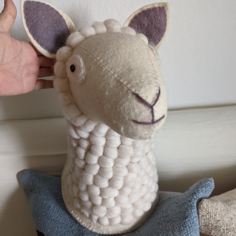 Euc Lamb woolie wall mount decor